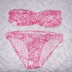 Lilly Pulitzer pink and white bikini set
